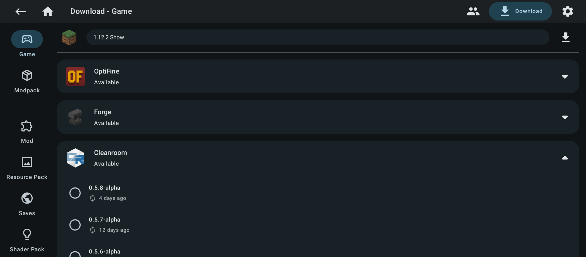 Select a Cleanroom version