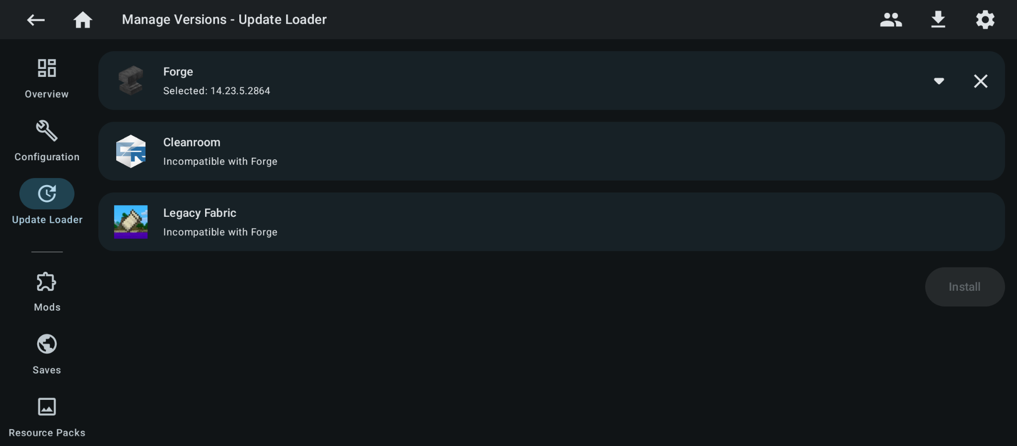 Update Loader screen with Forge installed